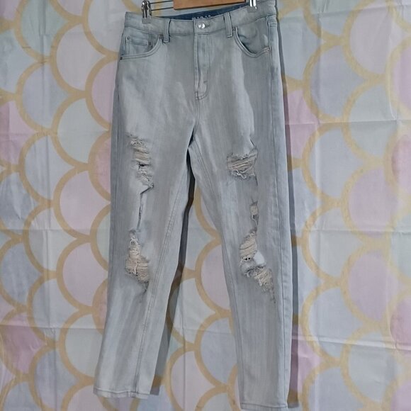 Wild Fable Jeans Womens Size 8 Distressed Light Denim High Rise Mom Jean GUC - Picture 2 of 9